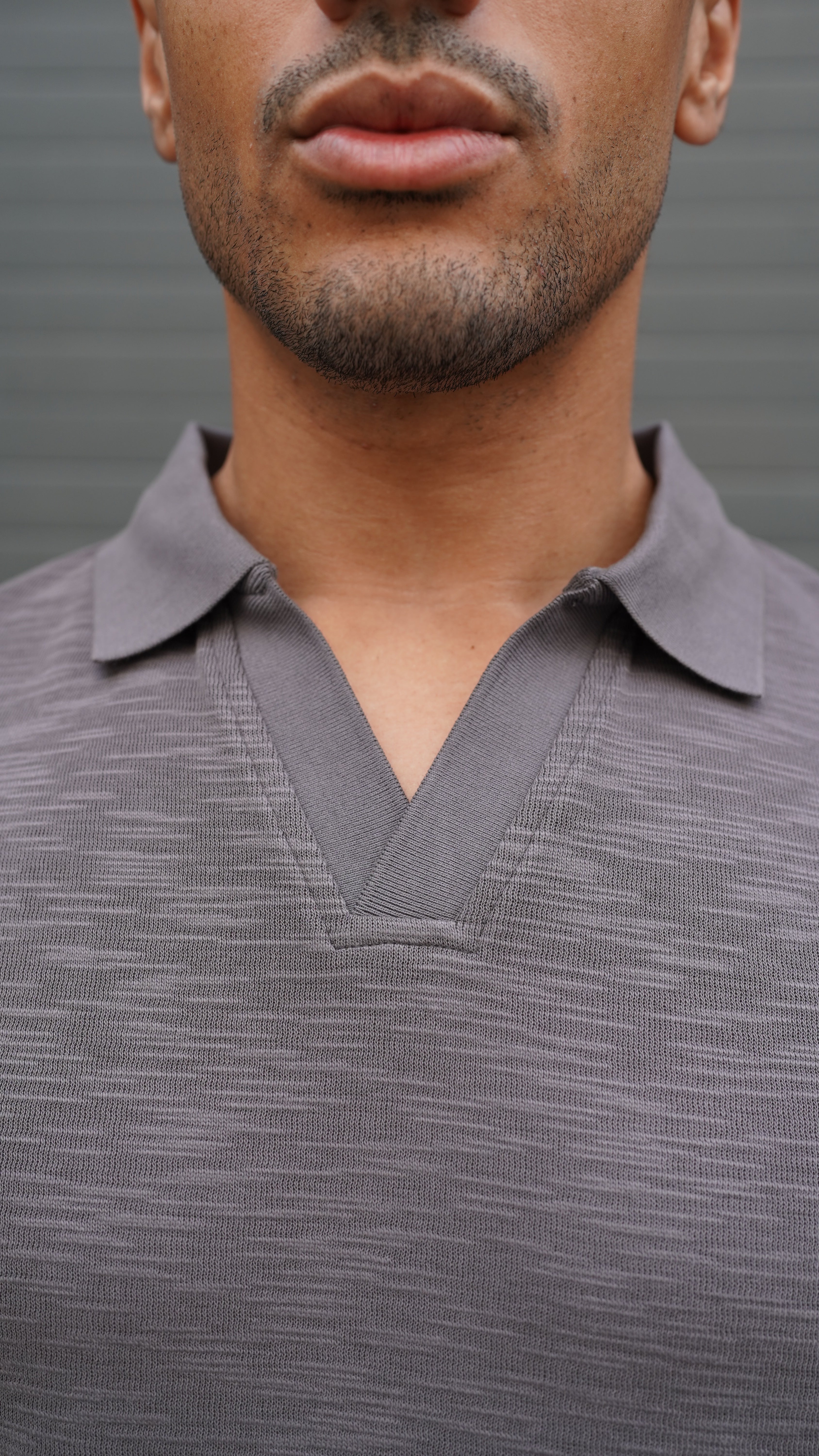CAPO Slub Cuban Charcoal Polo Shirt